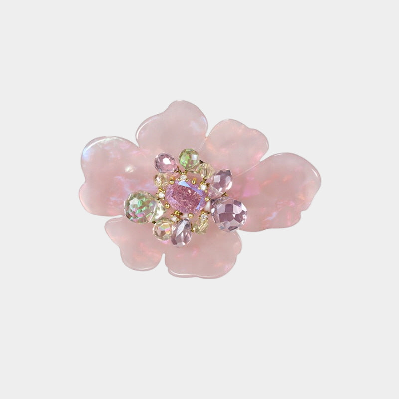 Blossom Glow Rosy Crystal Clips