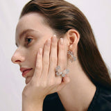Contour Wing Crystal Ring