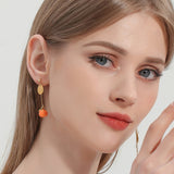 Orange & Blossom Unbalance Tassel Earrings