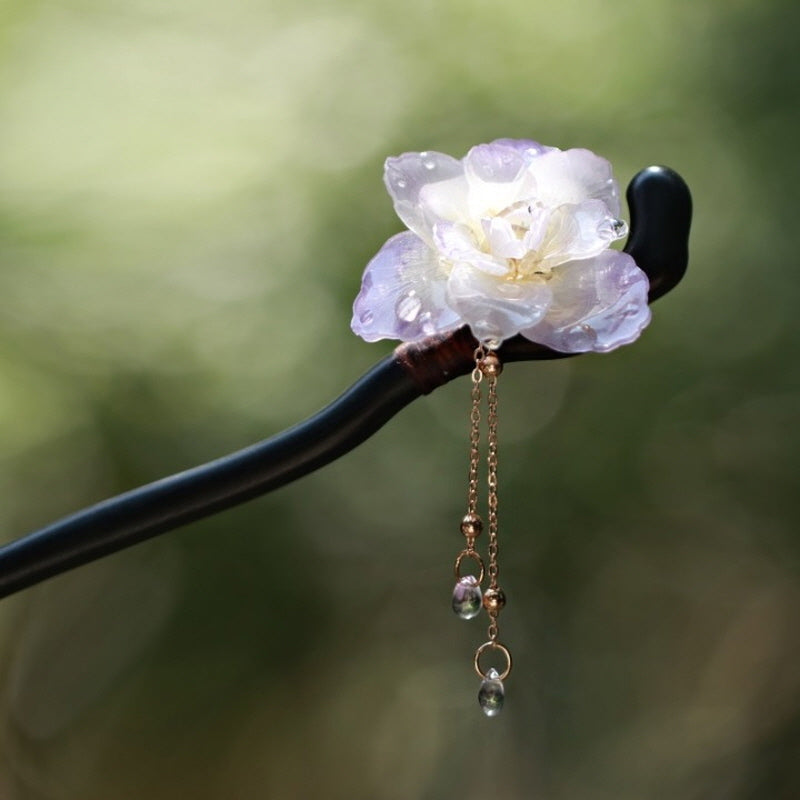 Violet Rose Ebony Hair Stick