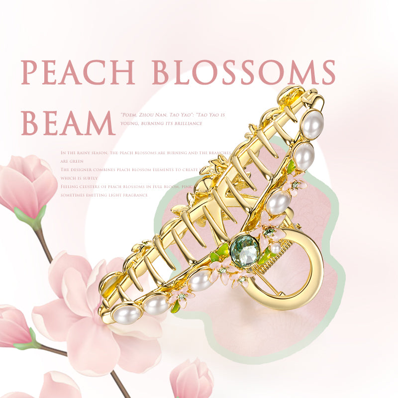 Elegant Peach Blossom Hair Clip
