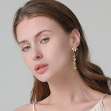 Faint Jasmine Jade Tassel Earrings