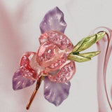 Crystal Petal Rose Brooch
