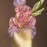 Crystal Petal Rose Brooch