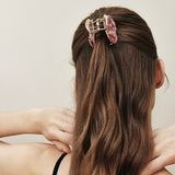 Crystal Petal Rose Claw Clip