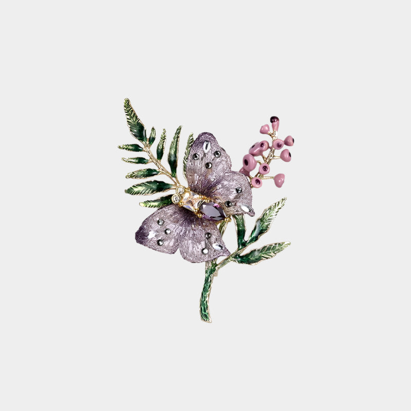 Amethyst Grace Butterfly Brooch
