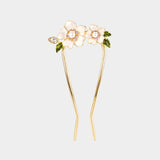 Jasmine Blossom Jade U-Shaped Hair Stick