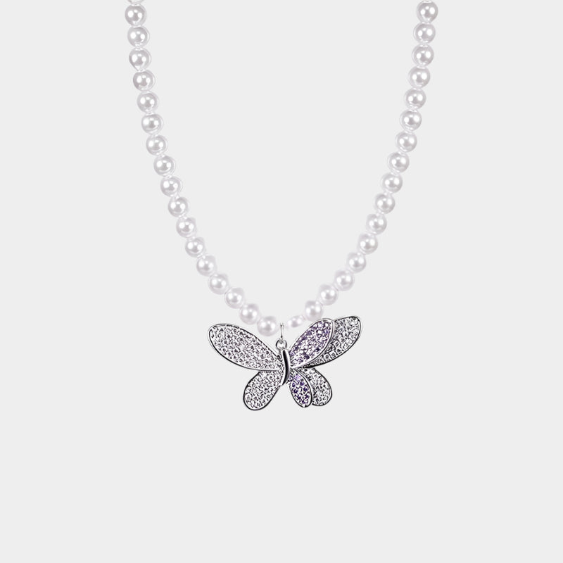 Lavender Glow Butterfly Necklace