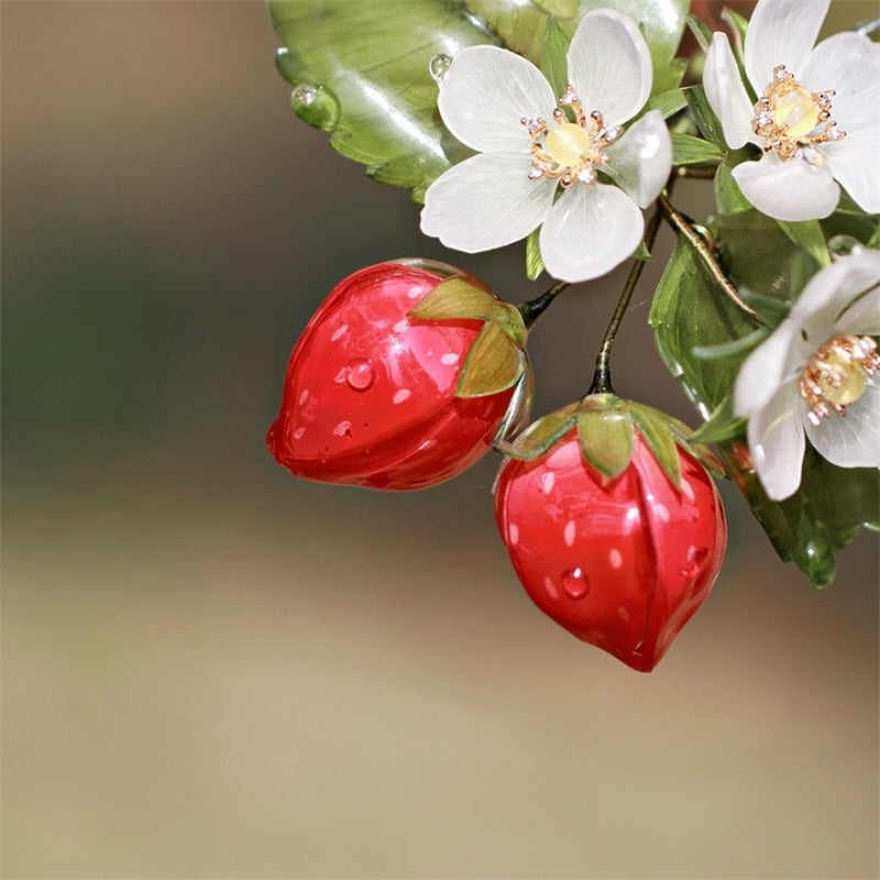 Strawberry Blossom Bamboo Hair Stick