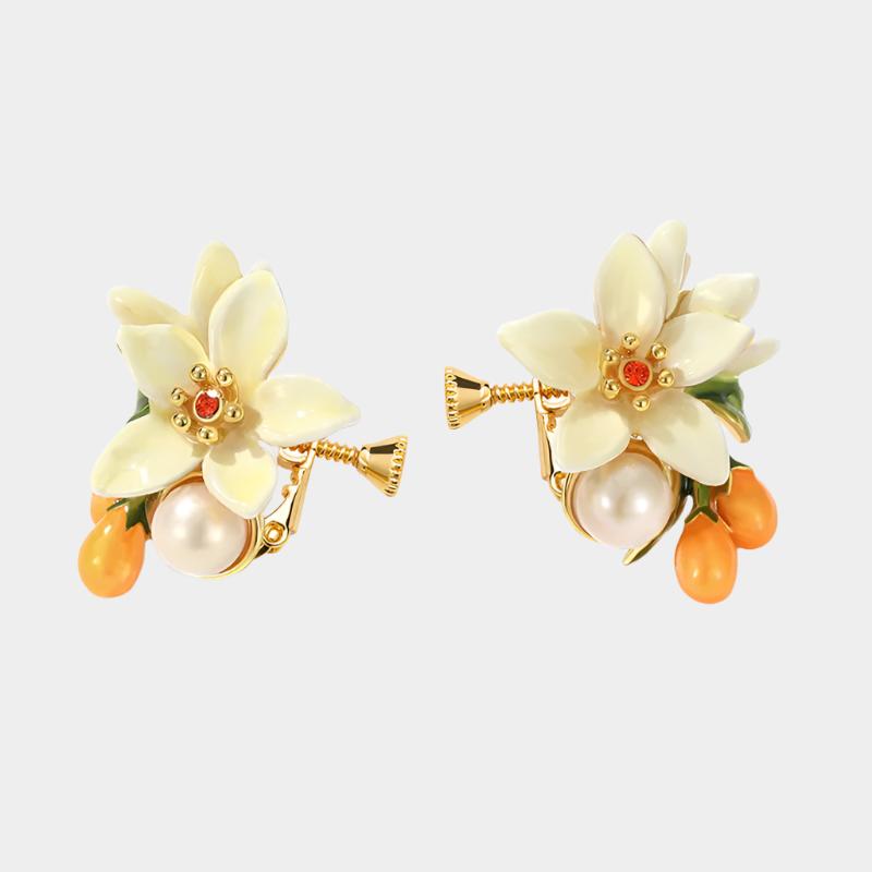 Small Kumquat Blossom Earrings