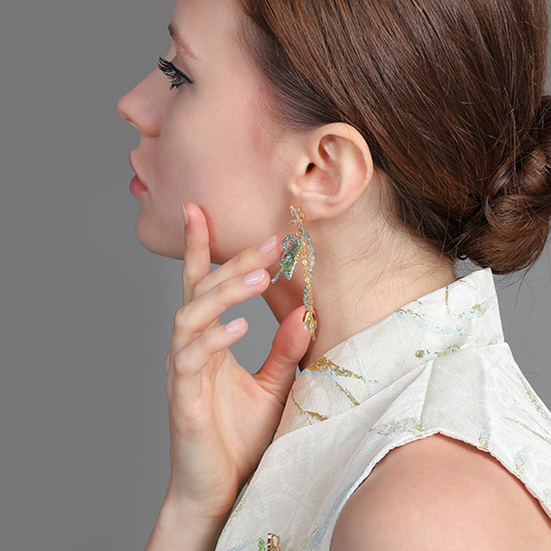 Emerald Garden Butterfly Earrings