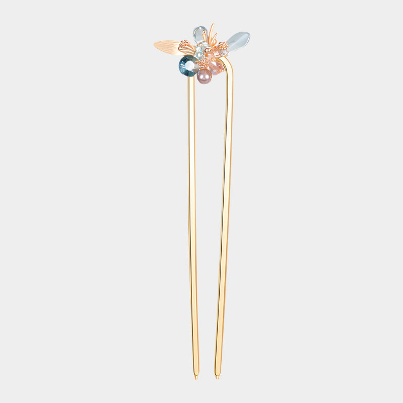 Crystal Bloom U-Shaped Hair Stick