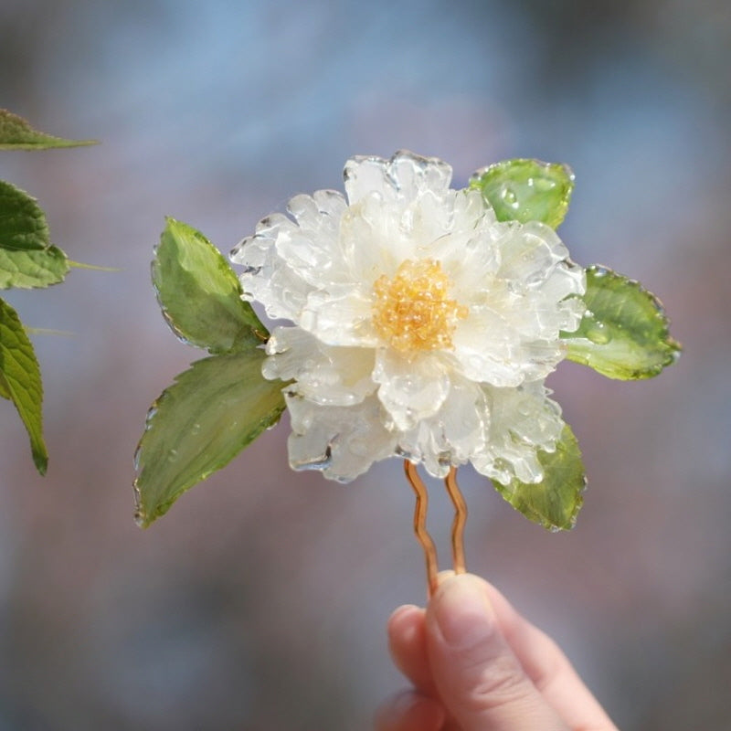 Serenity Peony U-Shaped Hair Stick