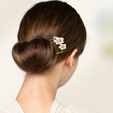 Jasmine Blossom Jade U-Shaped Hair Stick