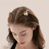 White Butterfly & Pearl Hair Clip