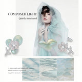 Celeste Luster Pale Eden Stud Earrings