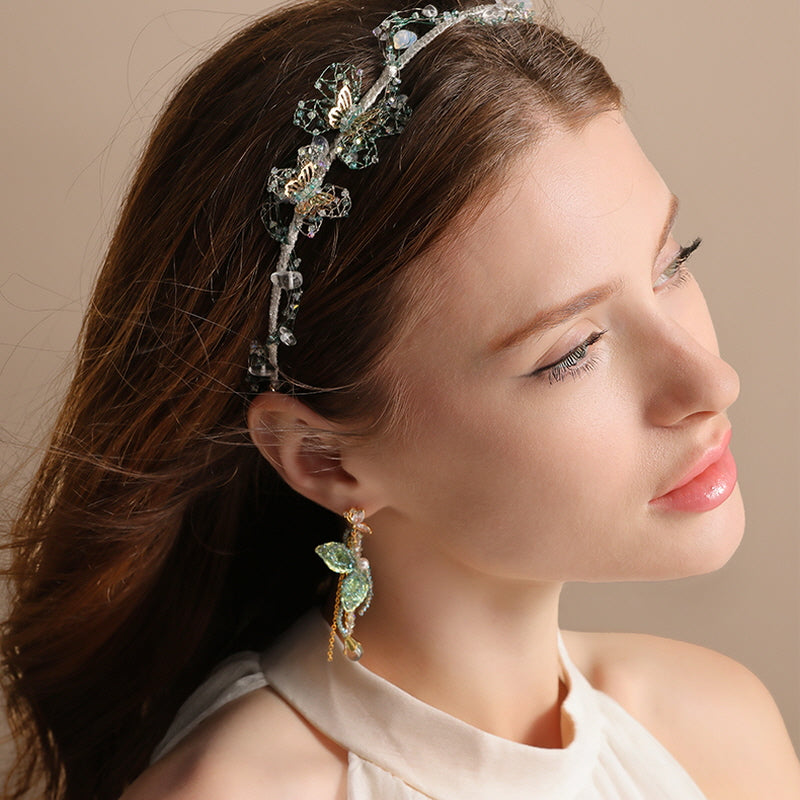 Emerald Garden Butterfly Earrings