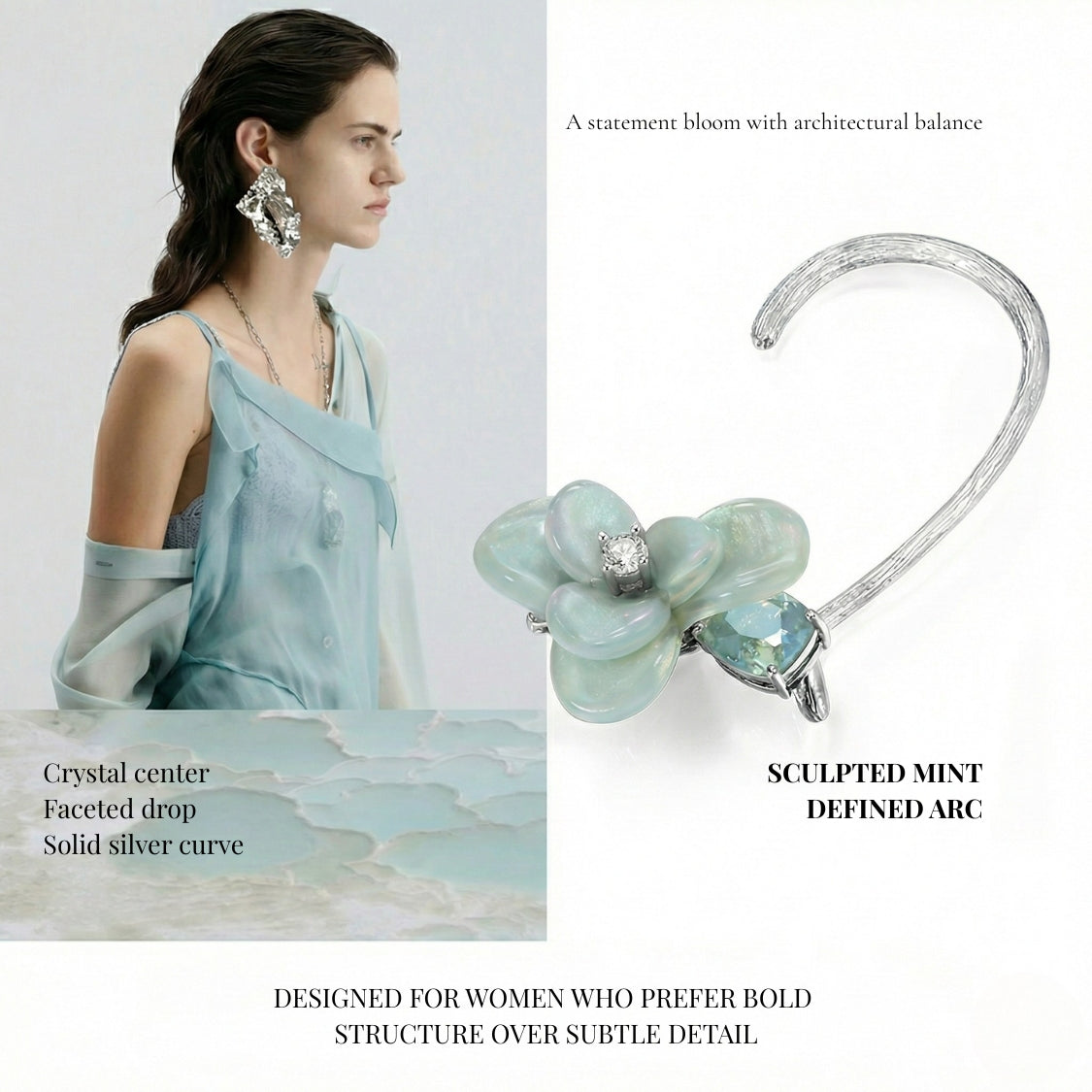 Celeste Luster Bloom Arc Earrings