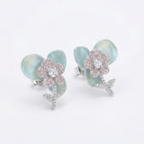 Celeste Luster Pale Eden Stud Earrings
