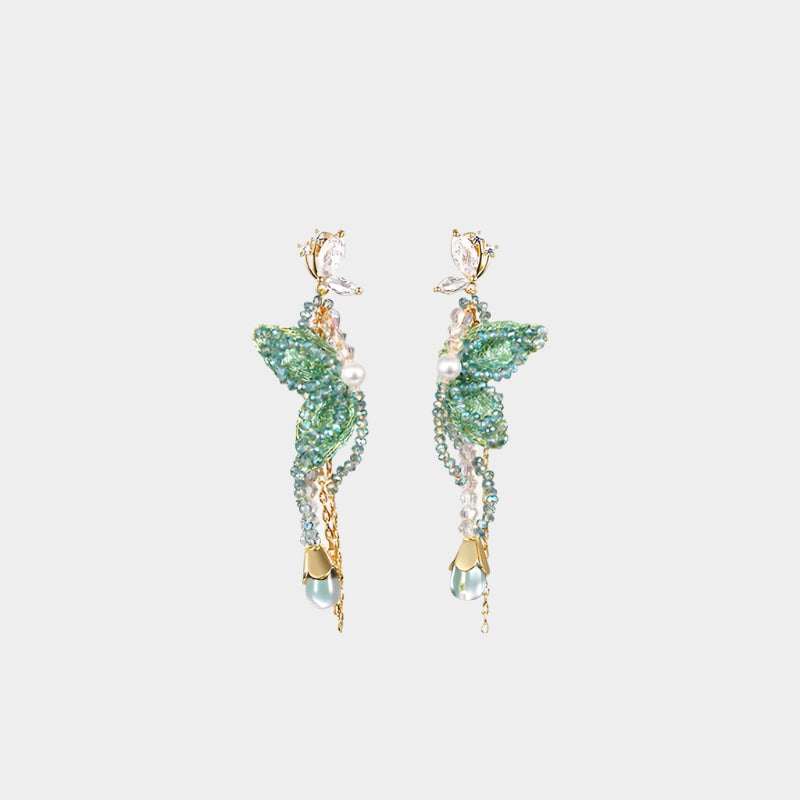 Emerald Garden Butterfly Earrings