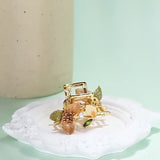 Golden Wild Rose Hair Clip