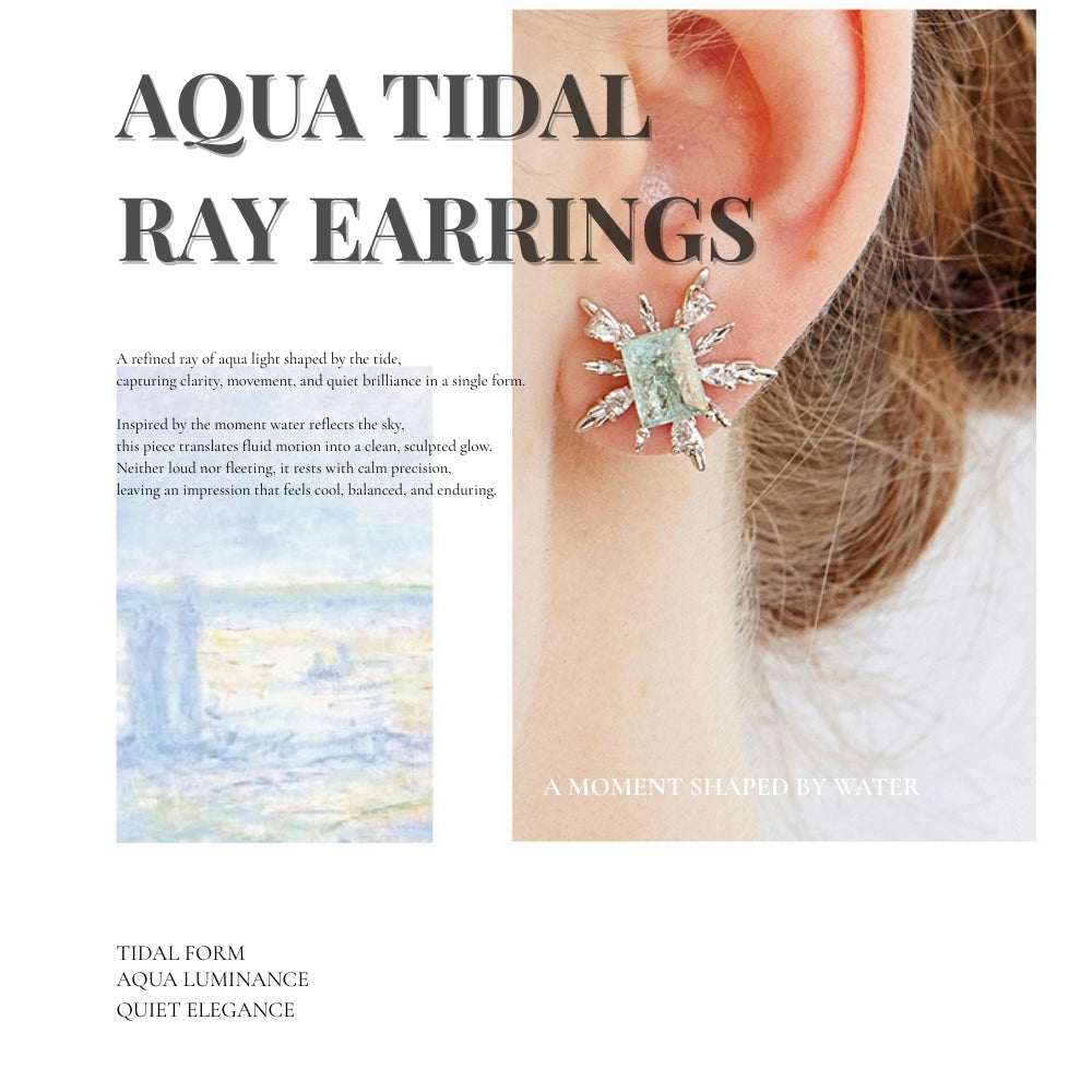 Aqua Tidal Ray Earrings