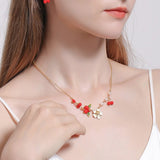 Red Berry Flower Necklace