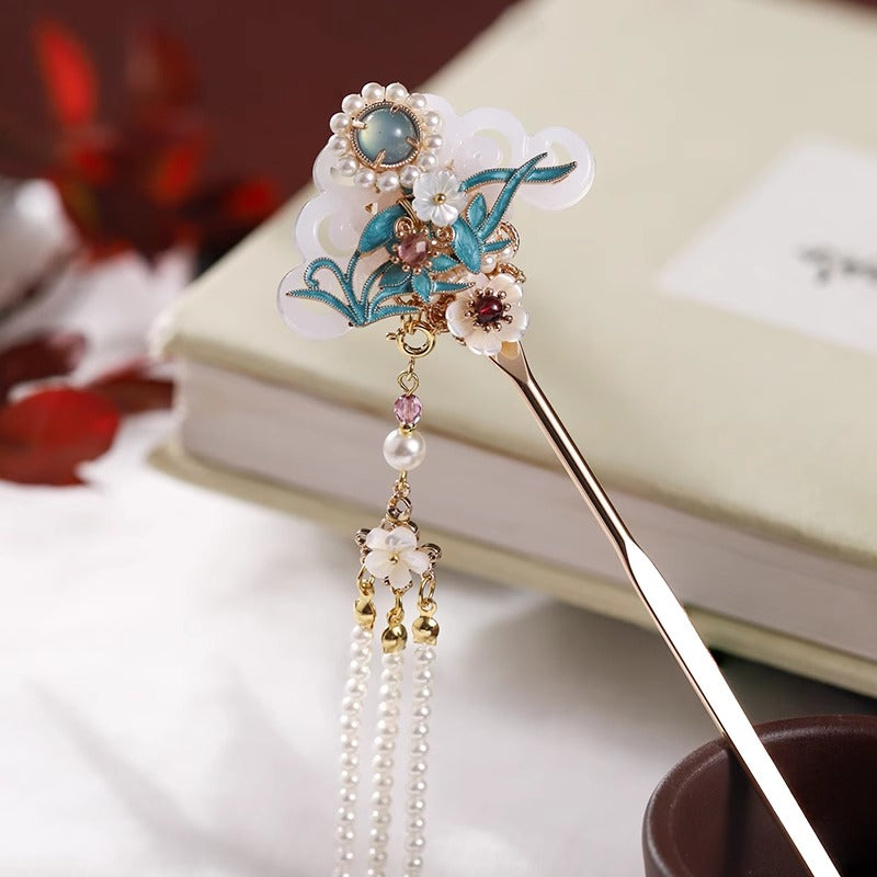 Oriental Moon and Blossom Hair Stick