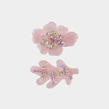 Blossom Glow Rosy Crystal Clips