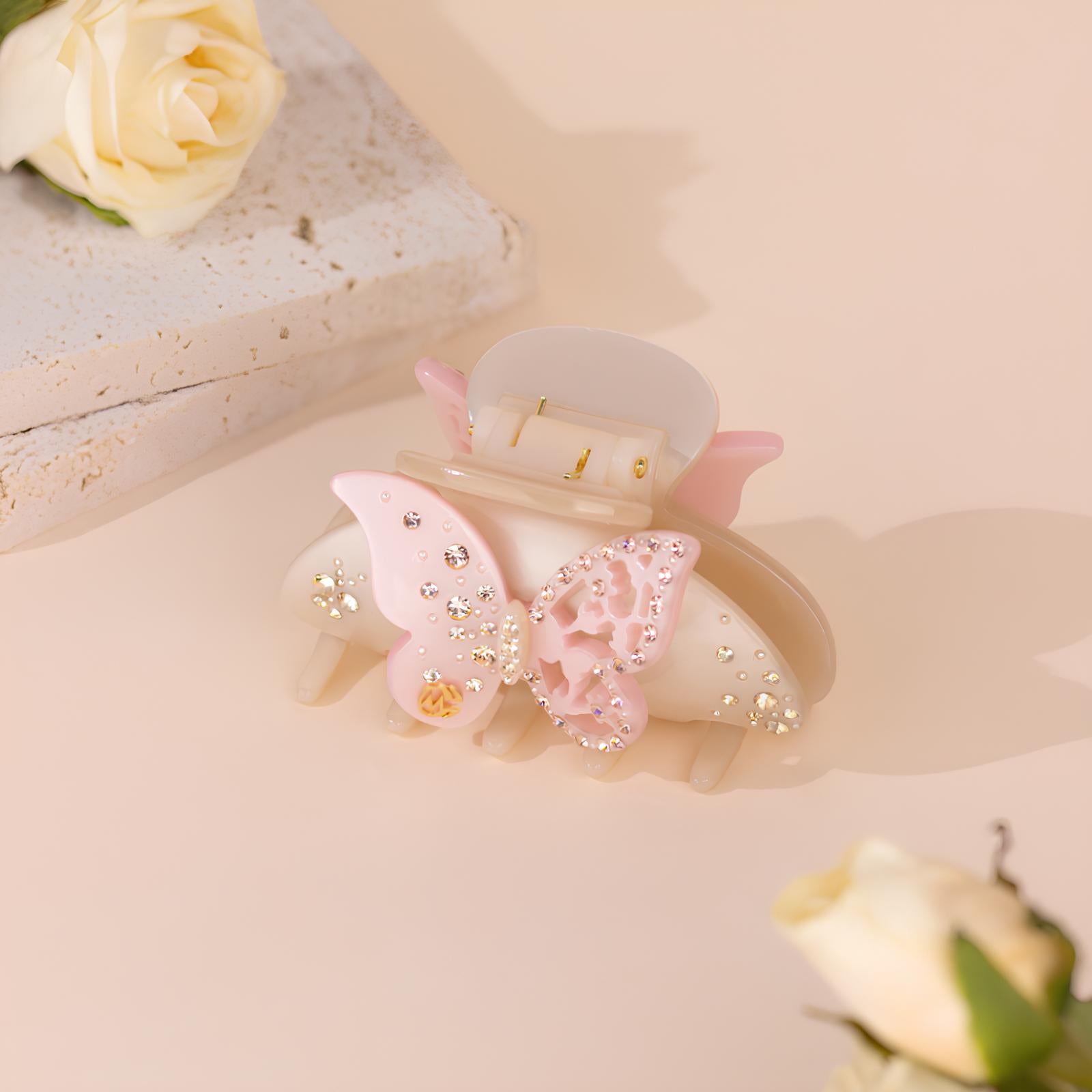 Pink Butterfly Hair Clip