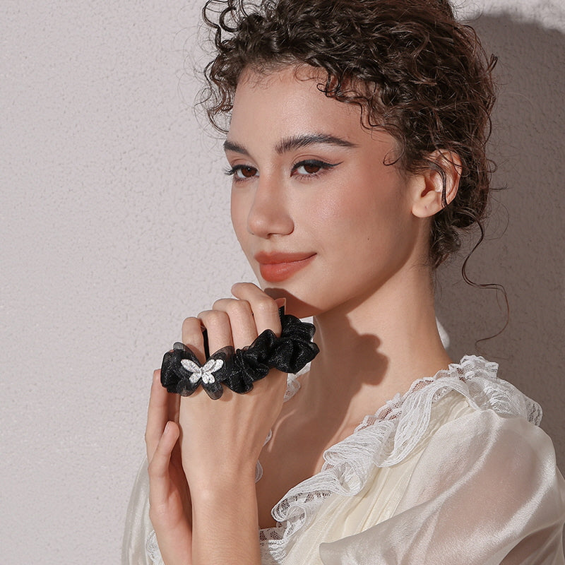 Butterfly Noir Mesh Hair Scrunchie