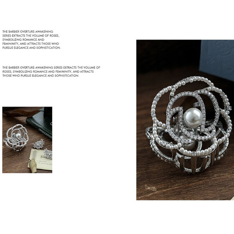 Winter Rose Pearl Éclat Claw Clip