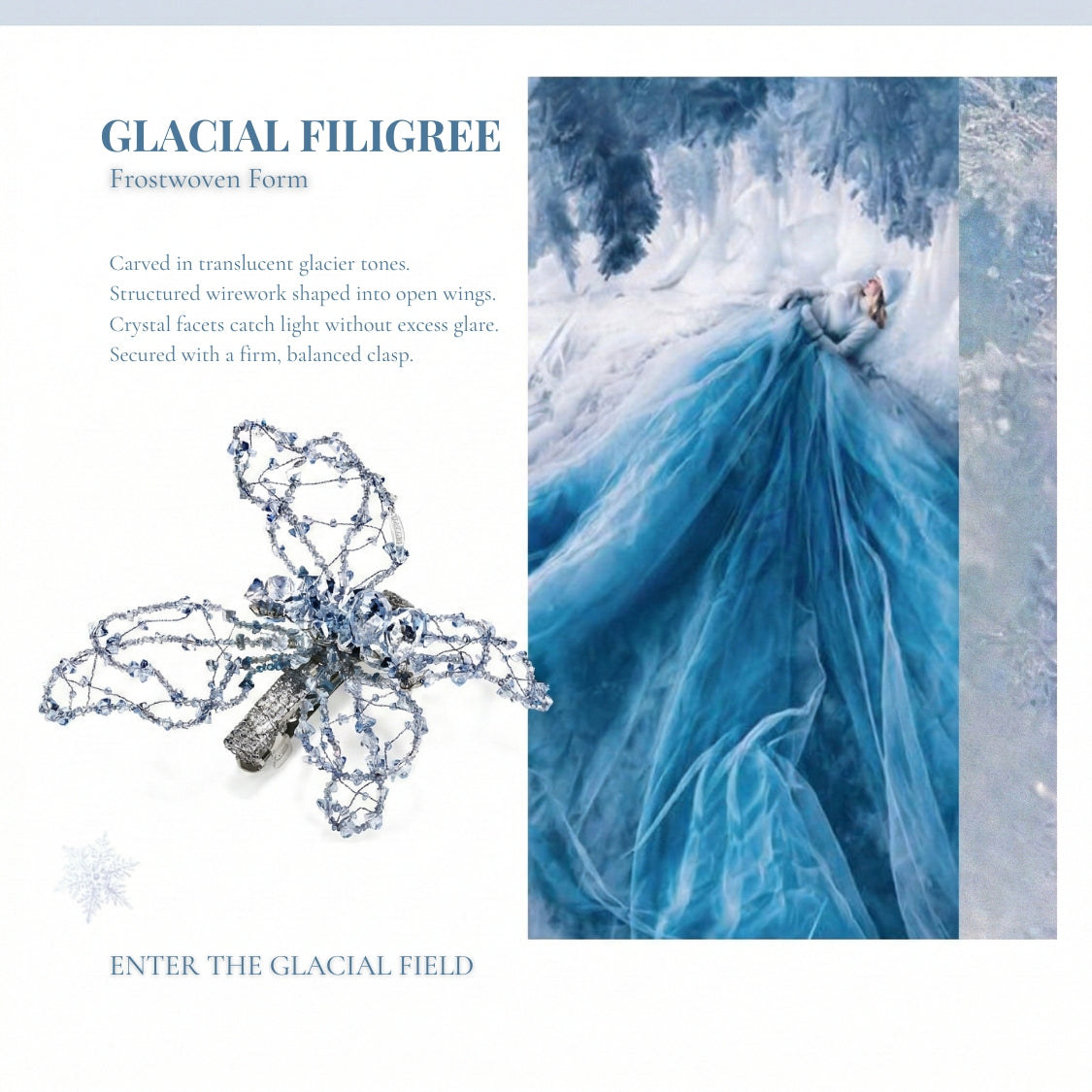 Arctic Lace Glacial Butterfly Pin