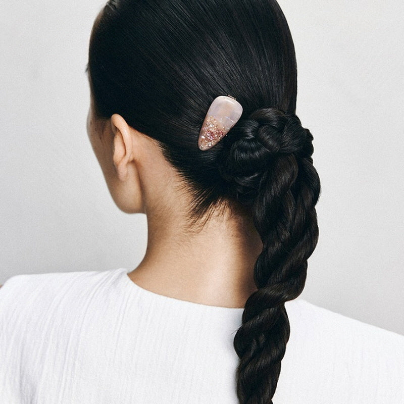 Crystal Petal Rose Barrette