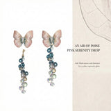 Pink Serenity Butterfly Earrings