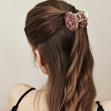 Crystal Petal Rose Claw Clip