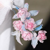 Crystal Peony Bloom U-Shaped Hair Stick