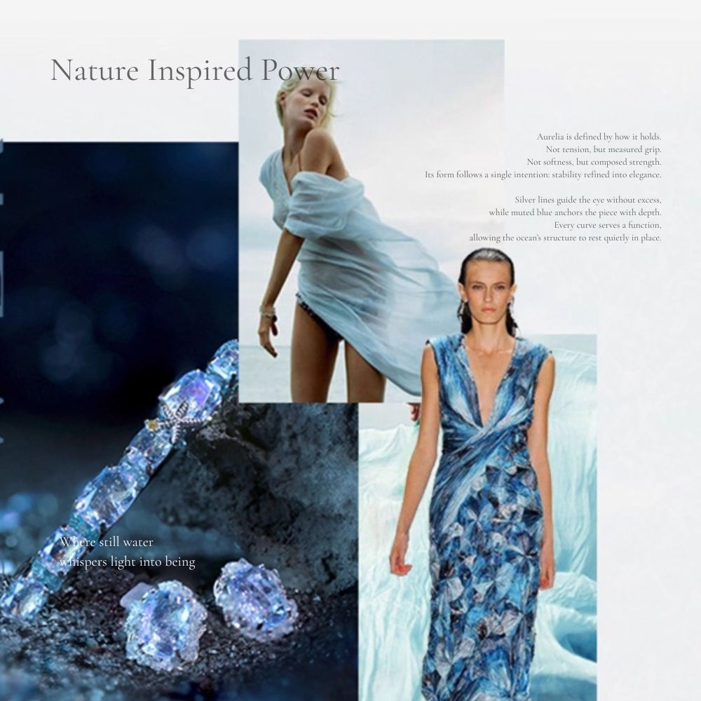 Blue Tide Halo Stud Earrings