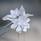 Dew-Kissed White Flower Tassel U-Shaped Hair Stick