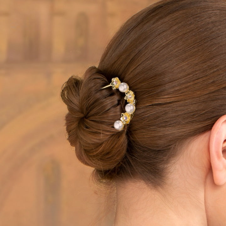 Pearl & Flowers U-shaped Hair Stick