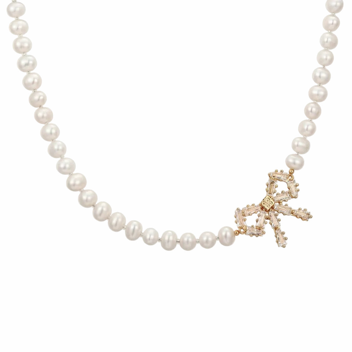 Avelisse Pearl Ribbon Necklace