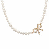 Avelisse Pearl Ribbon Necklace