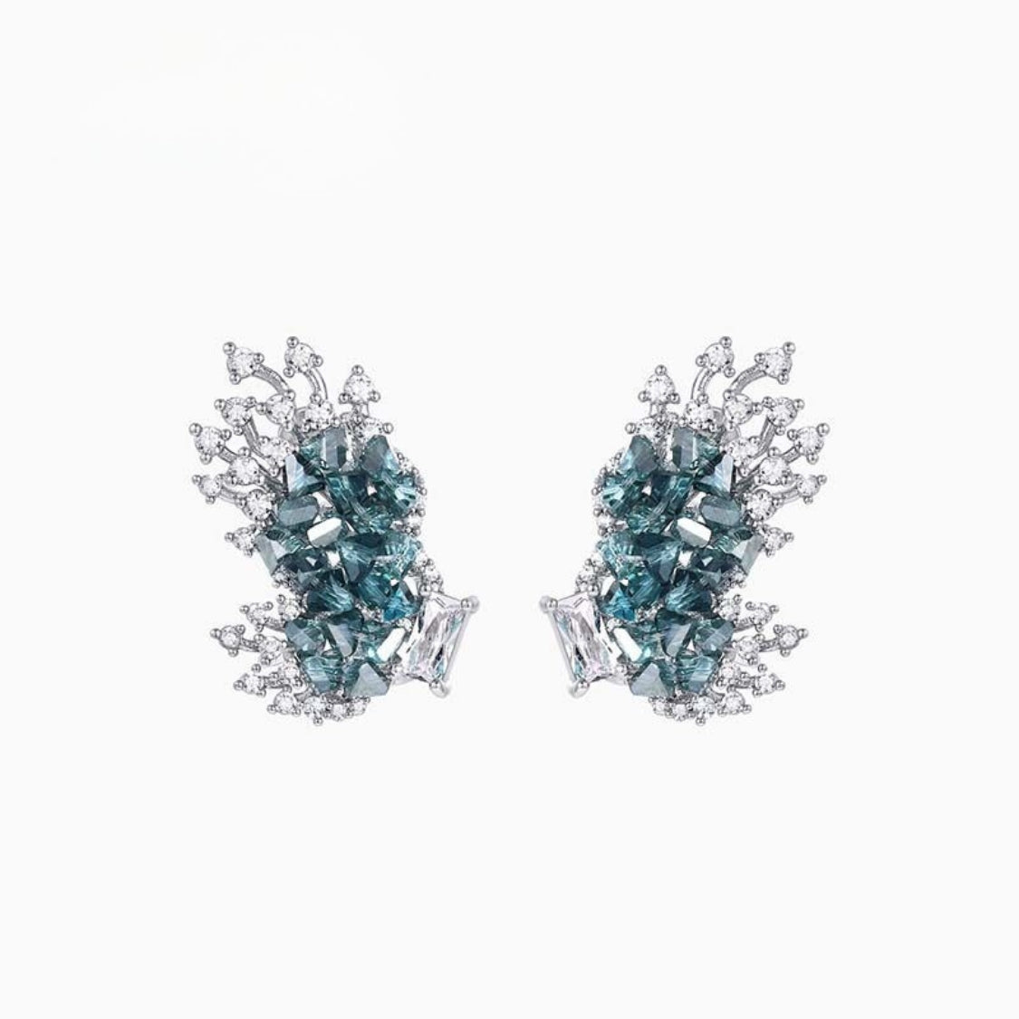 Contour Wing Crystal Earrings