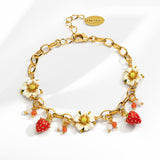 Strawberry Flower Bracelet