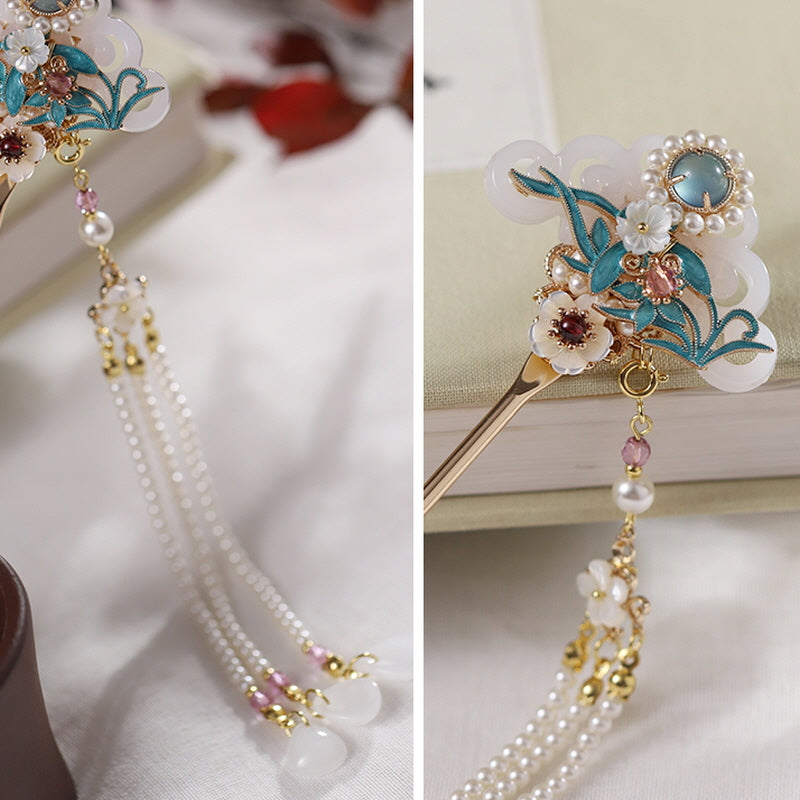 Oriental Moon and Blossom Hair Stick