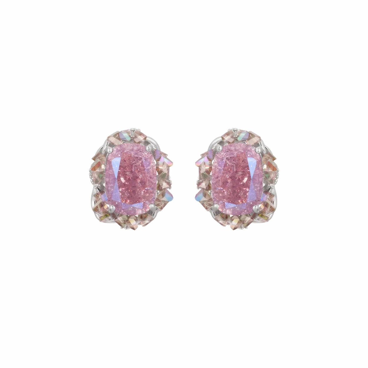Blue Tide Halo Stud Earrings