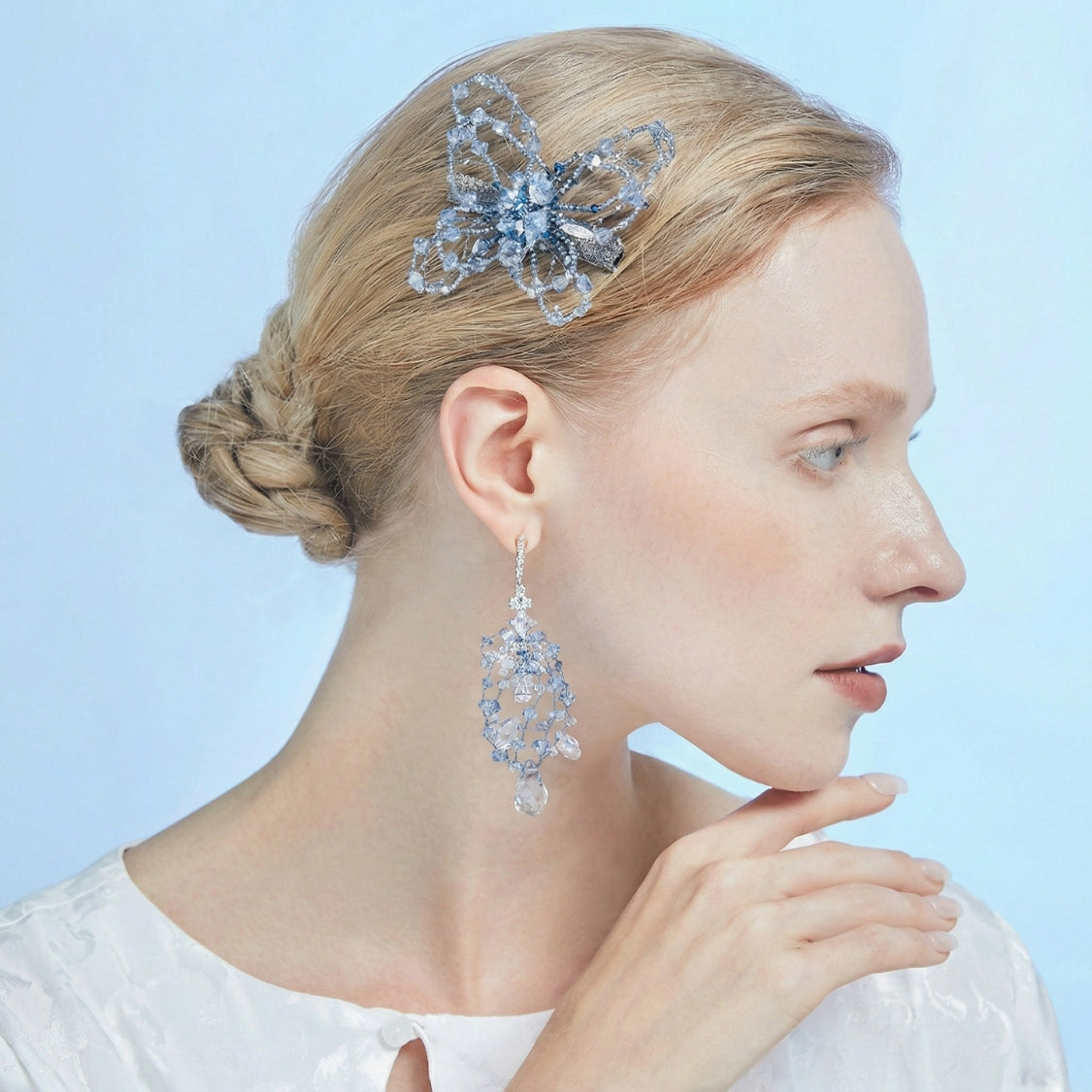 Arctic Lace Butterfly Barrette