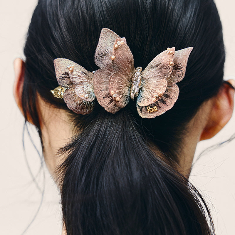 Pink Serenity Butterfly Barrette