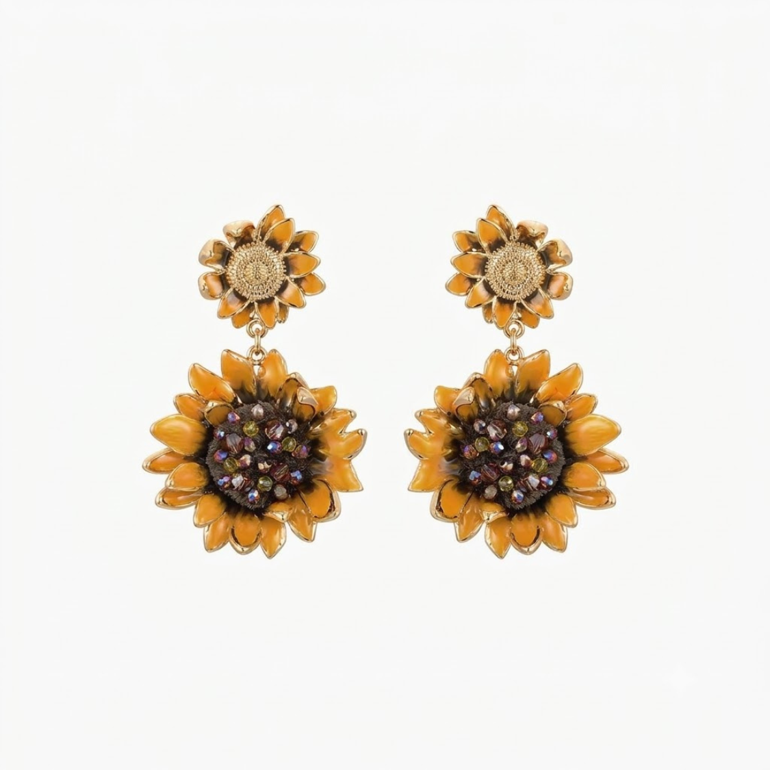 Arles Sunflower Drop Earrings