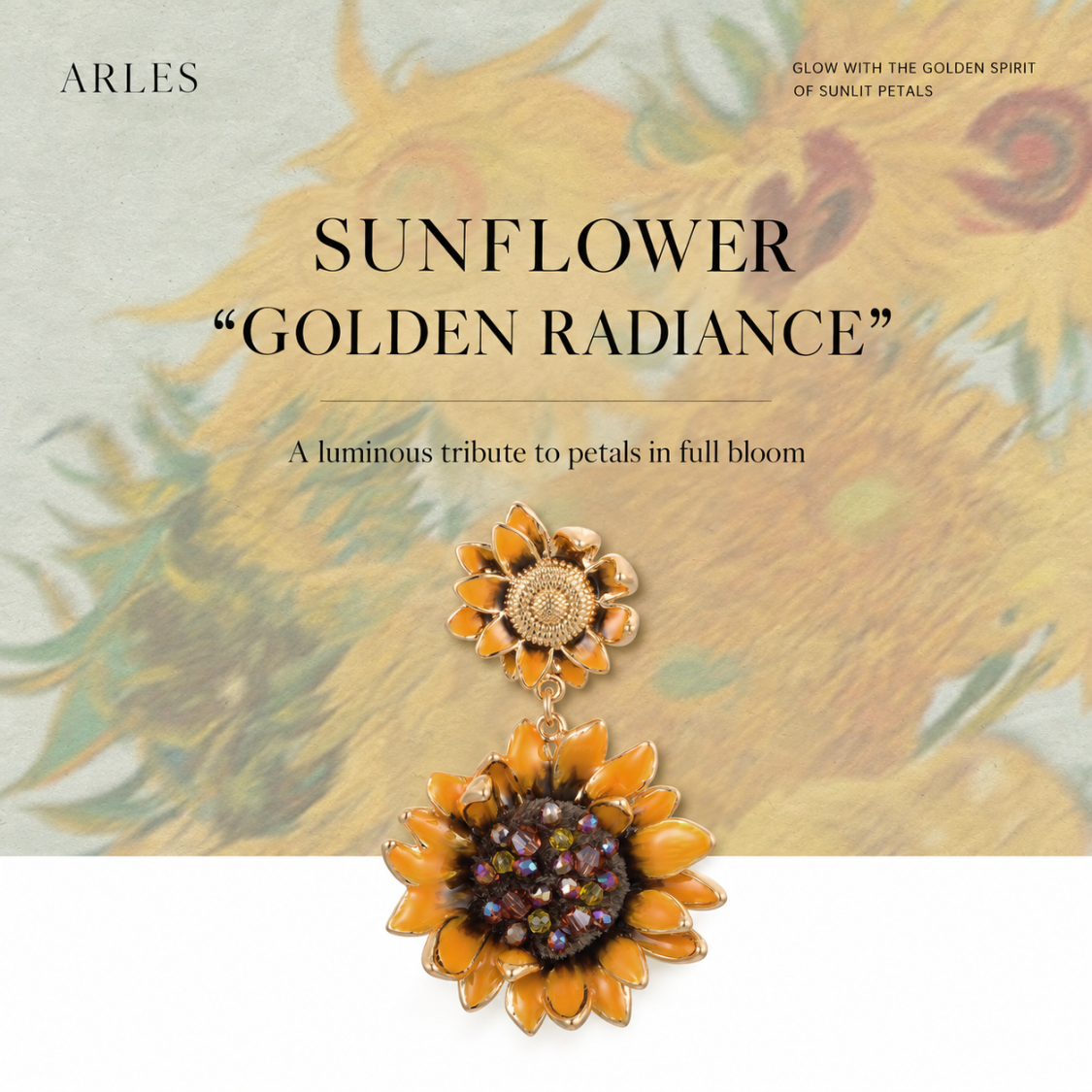 Arles Sunflower Drop Earrings